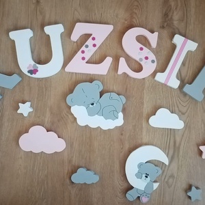Macis dekorbetű szett rózsaszín-szürke-fehér színben, betű, név, felirat, dekoráció, babaszoba, gyerekszoba, hungarocell - otthon & életmód - dekoráció - fali és függő dekoráció - betű & név - Meska.hu