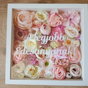 Egyedi, személyre szabott szülőköszöntő ajándék, virágos képkeret, esküvői ajándék, köszönő ajándék - esküvő - emlék & ajándék - szülőköszöntő ajándék - Meska.hu