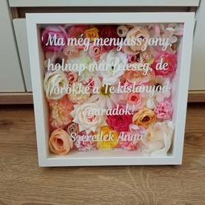Egyedi, szülőköszöntő ajándék, virágos képkeret, esküvői ajándék, köszönő ajándék - esküvő - emlék & ajándék - szülőköszöntő ajándék - Meska.hu