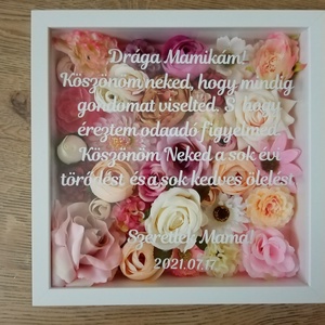Egyedi, szülőköszöntő ajándék, virágos képkeret, esküvői ajándék, köszönő ajándék - esküvő - emlék & ajándék - szülőköszöntő ajándék - Meska.hu