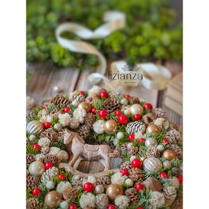 'Emily' adventi ajtódísz (30cm) - karácsony - karácsonyi lakásdekoráció - karácsonyi ajtódíszek - Meska.hu