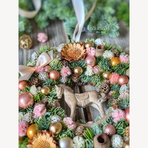 'Mimi' adventi ajtódísz (30cm) - karácsony - karácsonyi lakásdekoráció - karácsonyi ajtódíszek - Meska.hu