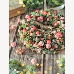 'Mimi' adventi ajtódísz (30cm) - karácsony - karácsonyi lakásdekoráció - karácsonyi ajtódíszek - Meska.hu