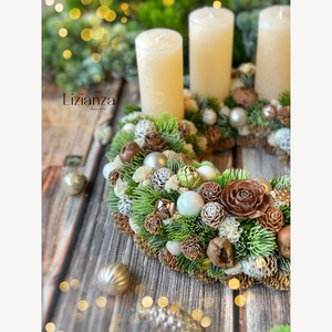 'Gyöngyös' adventi koszorú  - karácsony - adventi díszek - adventi koszorú - Meska.hu