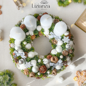 'Florine' adventi koszorú  - karácsony - adventi díszek - adventi koszorú - Meska.hu