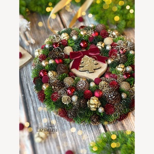 'Borcsa' adventi ajtódísz (30cm) - karácsony - karácsonyi lakásdekoráció - karácsonyi ajtódíszek - Meska.hu