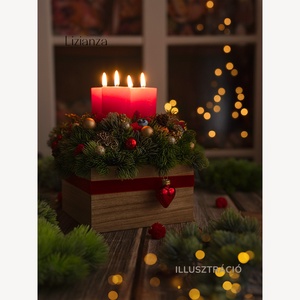 'Mia' adventi asztaldísz - karácsony - karácsonyi lakásdekoráció - ünnepi asztaldekoráció - Meska.hu
