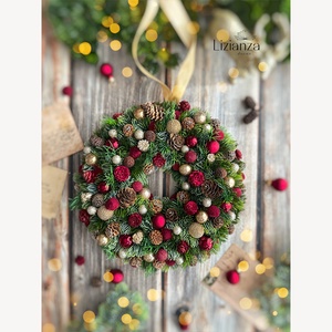 'Aisa' adventi ajtódísz (27cm) - karácsony - karácsonyi lakásdekoráció - karácsonyi ajtódíszek - Meska.hu