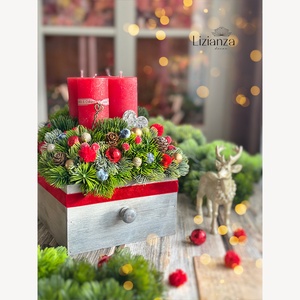 'Sarolta' adventi asztaldísz, Karácsony, Adventi díszek, Adventi asztaldísz, Virágkötés, MESKA