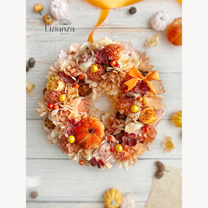 Johanna őszi ajtódísz , Otthon & Életmód, Dekoráció, Ajtó- és ablak dekoráció, Ajtódísz & Kopogtató, Virágkötés, MESKA