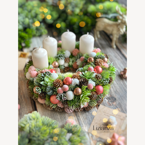 Elsa adventi koszorú , Karácsony, Adventi díszek, Adventi koszorú, Virágkötés, MESKA