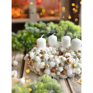 Panna adventi koszorú - karácsony - adventi díszek - adventi koszorú - Meska.hu