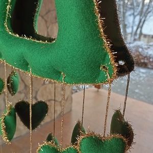 Karácsonyi filc harang ajtó- és ablakdísz � szíves, kézzel készült ünnepi dekor (zöld) - karácsony - adventi díszek - adventi ablakdekoráció - Meska.hu