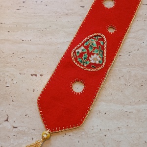 Karácsonyi filc harang könyvjelző � piros, arany , Könyv & Zene, Könyvjelző, Horgolás, Varrás, MESKA