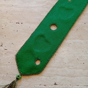 Filc könyvjelző textil szívmintával � zöld, sötétzöld - könyv & zene - könyvjelző - Meska.hu