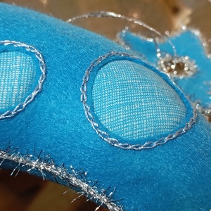 Kékes türkiz filc hold csillagokkal � kézzel készült falidekor - otthon & életmód - babaszoba, gyerekszoba - babaszoba dekoráció - Meska.hu