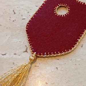 Bordó filc könyvjelző körmintával - könyv & zene - könyvjelző - Meska.hu