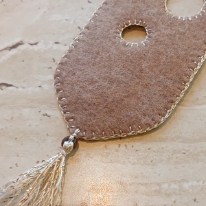 Bézs színű filc könyvjelző körmintával - könyv & zene - könyvjelző - Meska.hu