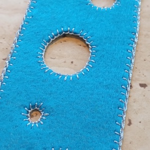 Türkizkék filc könyvjelző körmintával - könyv & zene - könyvjelző - Meska.hu