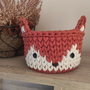Rókás horgolt tároló , Otthon & Életmód, Babaszoba, gyerekszoba, Babaszoba dekoráció, Horgolás, MESKA