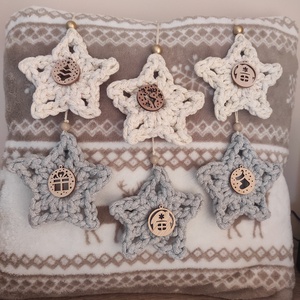 Horgolt karácsonyfa dísz  - karácsony - karácsonyi lakásdekoráció - karácsonyfadíszek - Meska.hu