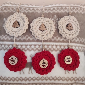 Horgolt karácsonyfa dísz  - karácsony - karácsonyi lakásdekoráció - karácsonyfadíszek - Meska.hu