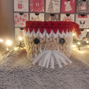 Mikulás, Rudolf vagy rénszarvas lány horgolt tároló  - karácsony - karácsonyi lakásdekoráció - karácsonyi lakásdíszek - Meska.hu