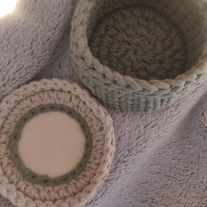 Karácsonyi horgolt tároló tetővel  - karácsony - karácsonyi lakásdekoráció - ünnepi asztaldekoráció - Meska.hu