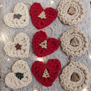 Horgolt karácsonyfa dísz  - karácsony - karácsonyi lakásdekoráció - karácsonyfadíszek - Meska.hu