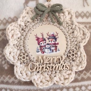 Karácsonyi horgolt kopogtató  - Meska.hu