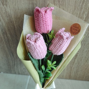 Horgolt tulipán  - otthon & életmód - virágdekoráció - virágdíszek - asztali virágdísz - Meska.hu