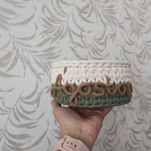 Neves horgolt tároló  - otthon & életmód - tárolás & rendszerezés - tárolókosár - Meska.hu