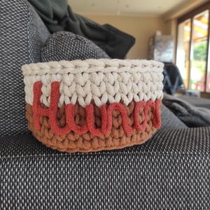 Neves horgolt tároló  - otthon & életmód - tárolás & rendszerezés - tárolókosár - Meska.hu