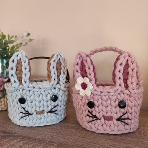 Nyuszis horgolt tároló , Otthon & Életmód, Tárolás & Rendszerezés, Tárolókosár, Horgolás, MESKA