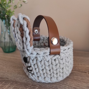 Nyuszis horgolt tároló  - otthon & életmód - tárolás & rendszerezés - tárolókosár - Meska.hu