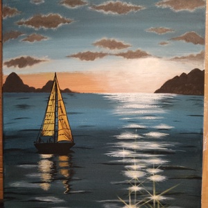 Vitorlás, Művészet, Festmény, Akril, , MESKA