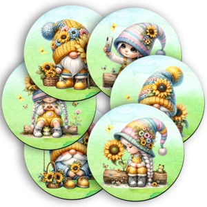 6 db cuki napraforgós manó alátét szett (#75), , , MESKA