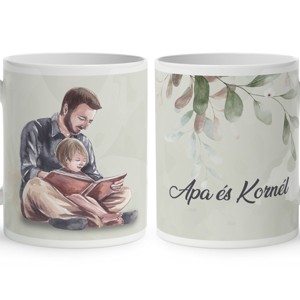 Kérd a neveddel - Apa és Fia pillanat mintás bögre, Otthon & Életmód, Konyhafelszerelés, tálalás, Tálalás, Bögre & Csésze, , MESKA