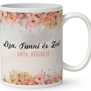 Kérd a neveddel - Anya és a három lány mintás bögre - otthon & életmód - konyhafelszerelés, tálalás - tálalás - bögre & csésze - Meska.hu