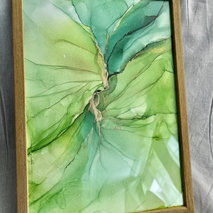 Alkohol tinta festmny /Shades of green/ - művészet - festmény - festmény vegyes technika - Meska.hu