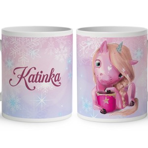 Kérd a neveddel - Unikornis és kávé mintás bögre, Otthon & Életmód, Konyhafelszerelés, tálalás, Tálalás, Bögre & Csésze, , MESKA