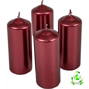 Metál henger gyertya szett 40x100mm - bordó, Kellékek & szerszámok, Dekorációs gyertya, Dekorációs kellékek, , MESKA