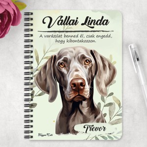 Személyre szabható - Weimari vizsla portré mintás A6-os füzet - otthon & életmód - papír, írószer - jegyzetfüzet & napló - Meska.hu