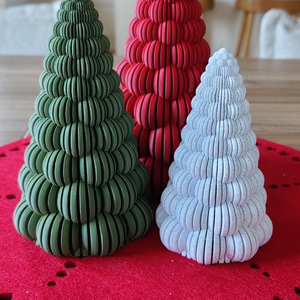 3D karácsonyfa dekoráció, bordázott - karácsony - karácsonyi lakásdekoráció - karácsonyi lakásdíszek - Meska.hu