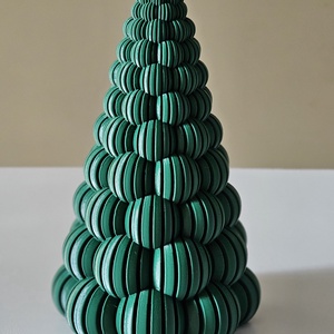 3D karácsonyfa dekoráció, bordázott - karácsony - karácsonyi lakásdekoráció - karácsonyi lakásdíszek - Meska.hu