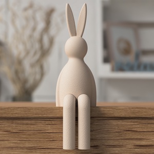 3D húsvéti ülő nyúl - ünnepi díszek, dekorációk - húsvéti díszek és dekorációk - húsvéti asztaldíszek - Meska.hu