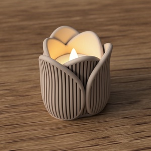 3D mécsestartó tulipán bordás - otthon & életmód - gyertya, illat, aroma - mécses és mécsestartó - Meska.hu