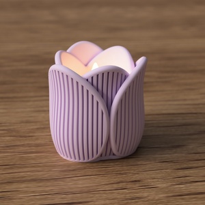 3D mécsestartó tulipán bordás - otthon & életmód - gyertya, illat, aroma - mécses és mécsestartó - Meska.hu