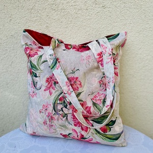 Virág mintás bevásárlószatyor - táska & tok - bevásárlás & shopper táska - shopper, textiltáska, szatyor - Meska.hu