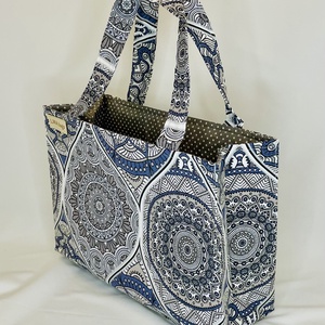Mandala mintás vászon szatyor - táska & tok - bevásárlás & shopper táska - shopper, textiltáska, szatyor - Meska.hu